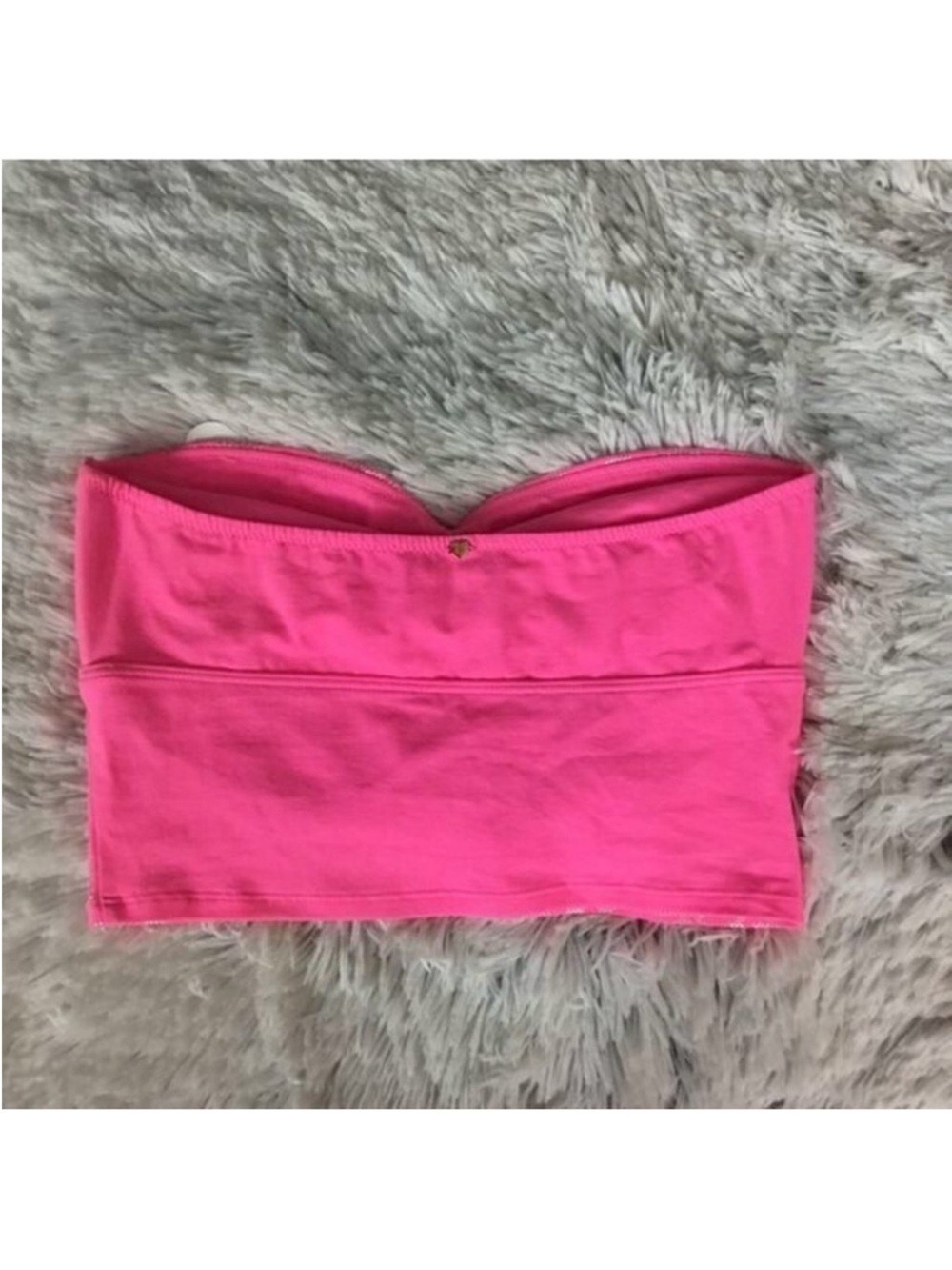 PINK Victoria’s Secret Metallic Pink Zebra Print Bandeau Tube Top Small - Picture 9 of 13